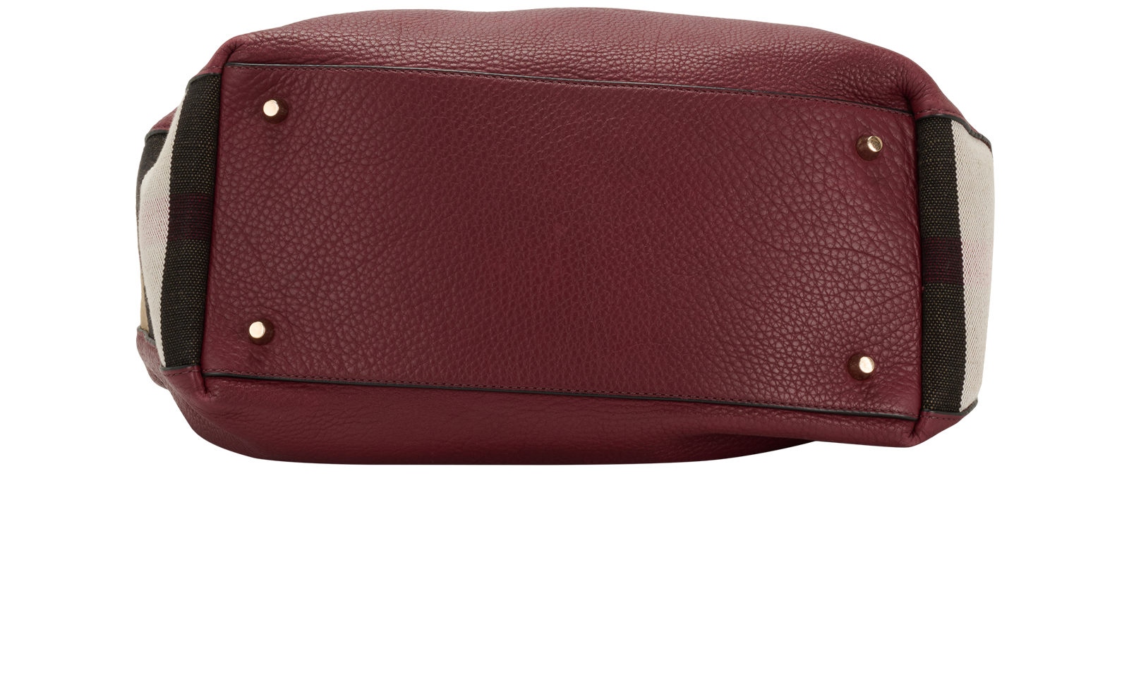 Vintage Check Shoulder Bag, &pound;210, Handbags, Burgundy, Leather, Top view